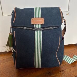 NWOT Adrienne Vittadini Denim striped backpack